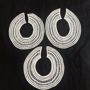 Cuello Punto Paris Para vestido niña muñeca Collars Doll Girl Dress Lot Of 3